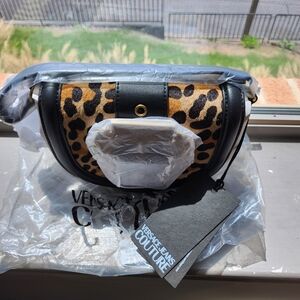 Versace Jeans Collection Black and Tan Crossbody Bag